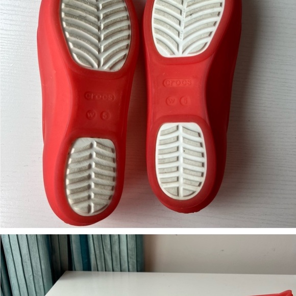 Crocs Salmon Pink  Rio Flat Pointy Toe Flat Ballet Shoes size 5 - Picture 4 of 5